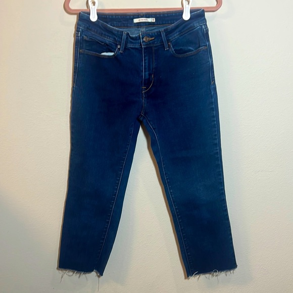 Levi's Denim - Levi's Mid Rise Skinny Blue Denim Jeans Cropped Raw Hem 10
